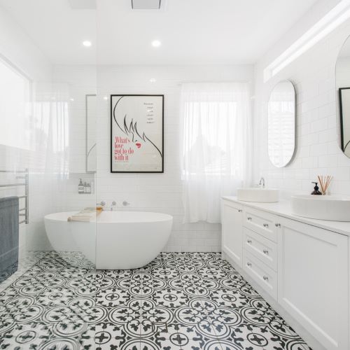 black and white bathroom tiles Sydney